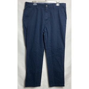 NAUTICA Mens The Deck Pants Navy Blue Flat Front Classic Fit Pants 36x34